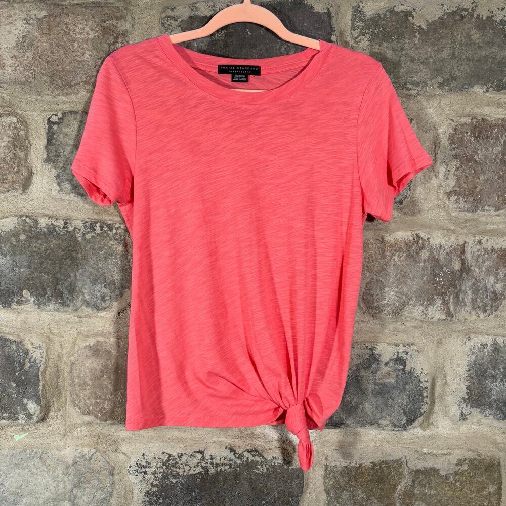 Social Standard by Sanctuary Top Woman's XS Coral Knot Front Coastal Lightweight